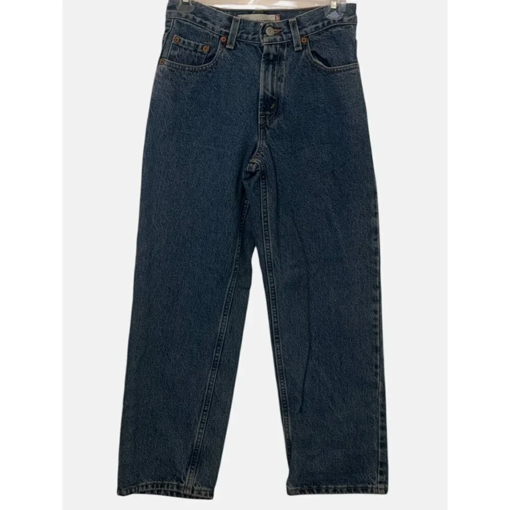 Levi's 550 Boys Relaxed Fit Regular Jeans Size 14 W27 L27 Blue Boot Leg Pockets